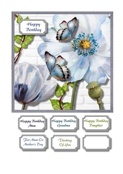 Floral card with butterflies