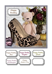 Animal print shoes and teddy