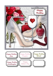 Silver shoes with red accessories