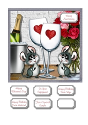 Romantic mice card front for numerous romantic occasions