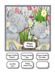 Tatty teddies with bouquets