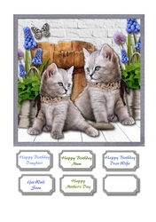 Cute kittens with flowers
