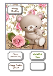 Simple bear with rose