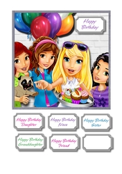 Birthday friends with cupcakes