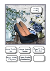 Blue shoes and flowers