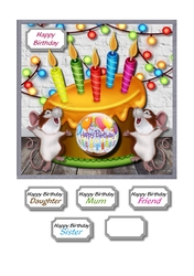 Colourful cake and fairy lights birthday