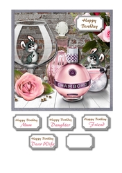 Drinks, perfume, roses and mice