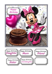 Minnie mouse with birthday cake