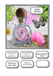 Perfume bottle with flowers