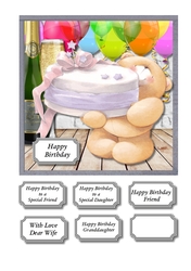 Forever friends bear with birthday cake