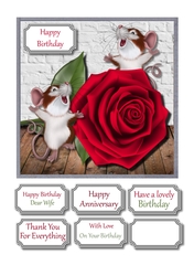 Single rose with mice