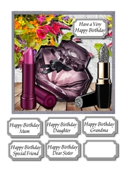 Perfume, lipsticks and flowers