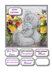Tatty teddy with vibrant flowers