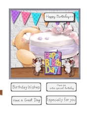 Forever friends bear with birthday cake