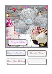 Tatty teddies with birthday cakes