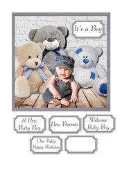 New baby boy or first birthday teddies and baby