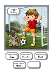 Football boy with dog