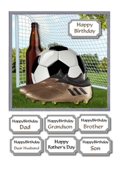 Football, net, ball and beer