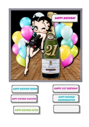 Betty Boop 21st with champagne and balloons