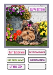 Cute dog with flowers