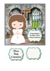 First Holy Communion girl brunette