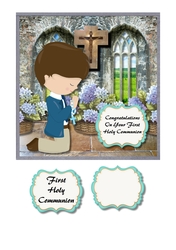 First Holy Communion brunette boy