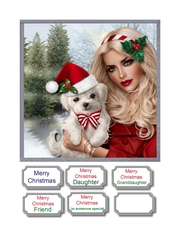 Girl with dog Christmas