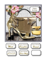 Designer shoes and bag with butterfly accessories