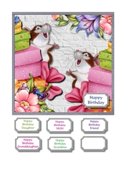 Pastel parcels, flowers an cheeky mice