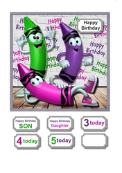 Comical crayons birthday