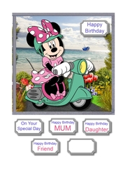 Minnie on Vespa