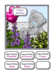 Tatty teddy with flowers and balloons
