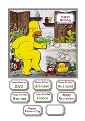 Cheeky Homer takes a bath