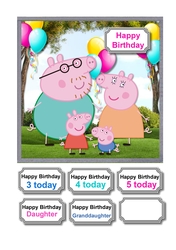 Peppa pig and family birthday