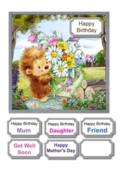 Hedgehog with flowers