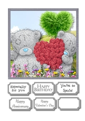 Tatty teddy with heart of roses for various occasions