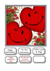 Knitted Hearts Anniversary or Valentines Day