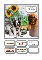Dogs and flowers Dad birthday or Fathers Day and others