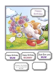 Mouse with flowers for Mum birthday