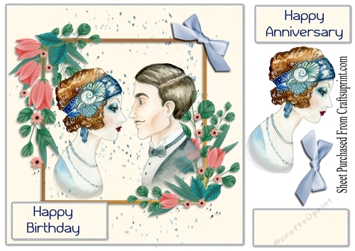 Vintage couple - Happy birthday