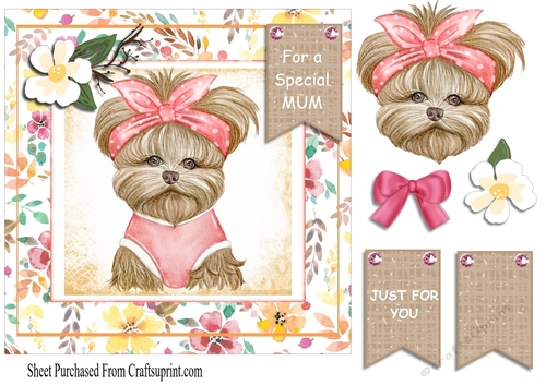 pretty in pink - dog card