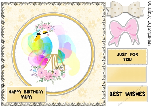 Happy Birthday - swan theme