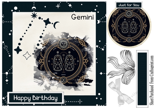 Moonbeam - Birthday card - Gemini