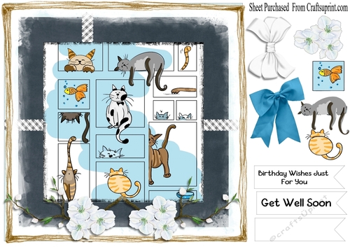 Cute cat card - happy birthday