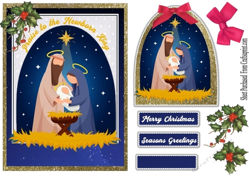 Christmas - nativity card praise the newborn king
