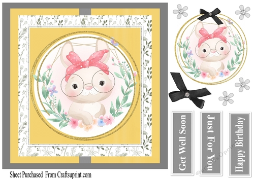 Cute bunny birthday card