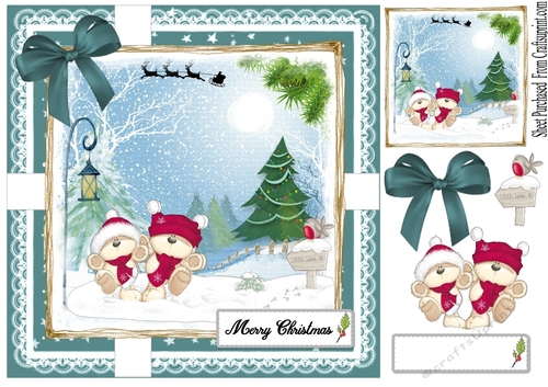 Christmas card - cute bears 1