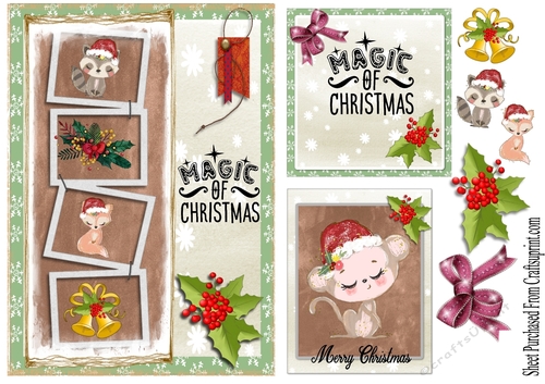 Christmas card - cute animals