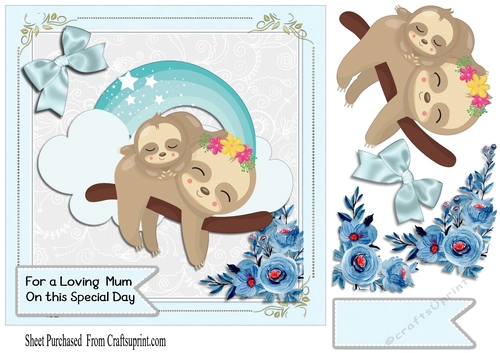 Cute Mothers card  - mum with baby