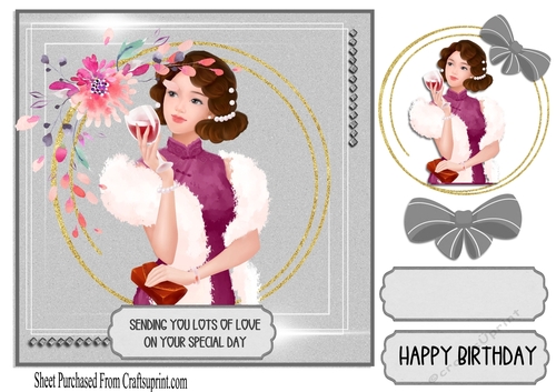 Lady in red - happy birthday